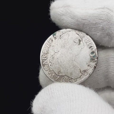 1786 MDV 2 Reales Spain Coin Charles III Silver Madrid Mint