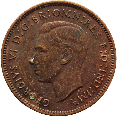 1942 1 Farthing George VI with IND IMP British Coin