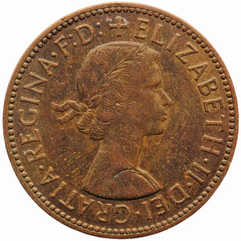 1962 Half Penny Elizabeth II Coin 1st portrait