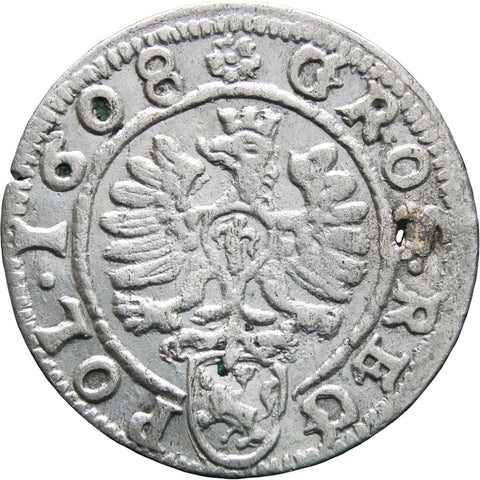 1608 Grosz Sigismund III Groschen Coin Polish – Lithuanian Commonwealth Silver Coins Mint Krakow Europe Old Money Numismatic Antiques Poland