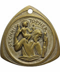 Vintage Medallion St Christopher Religion Christianity Catholic Jesus Christ Christian Church Key Fob Car Italy