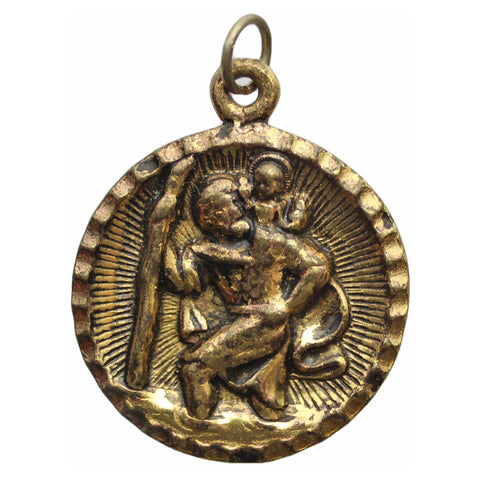 Pendant Medallion St Christopher Religion Vintage Jewellery Christianity Catholic Jesus Christ Christian Necklace Church