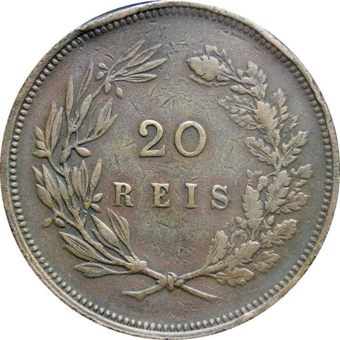 1891 20 Reis Coin Carlos I Portugal Coins Europe Numismatic Old Money Collectible Engraver Valancio Alves