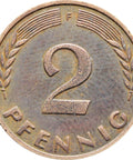 1950 2 Pfennig Germany - Federal Republic Coin Stuttgart Mint