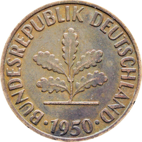 1950 2 Pfennig Germany - Federal Republic Coin Stuttgart Mint