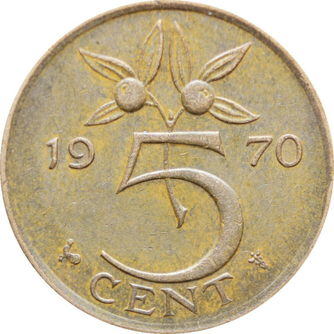 1970 5 Cent Netherlands Juliana Coin