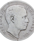 1907 R Lira Italy Vittorio Emanuele III Silver Coin
