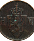 Coin 1907 2 Øre Norway Haakon VII Coins Europe Old Money Numismatic Collectible Two Ore Coin Coat of arms of Norway