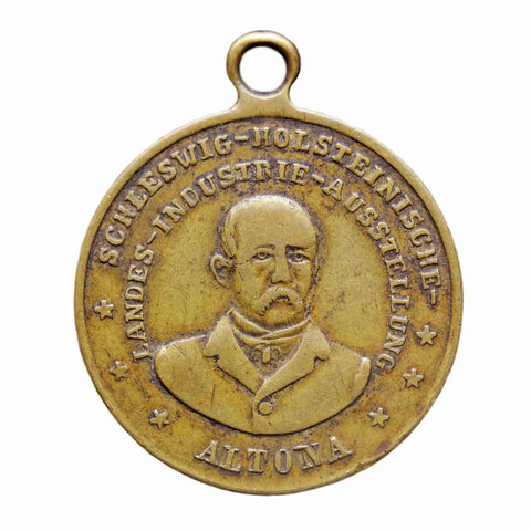 1869 Antique Medal Otto von Bismarck, Schleswig-Holstein Industrial Exhibition on Altona