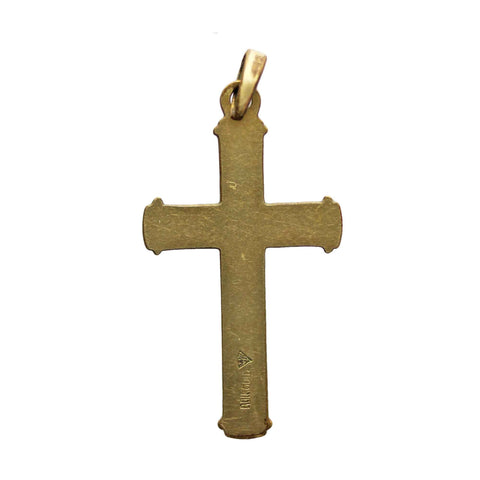 Christian Cross 14ct Gold Rolled Religion Vintage Jewellery Christianity Catholic Jesus Christ Necklace Church Crucifix Pendant