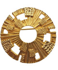 Vintage Brooch Circle Gold Color Jewellery for Women Accessories Decoration Décor Women’s
