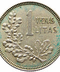 1925 1 Litas Lithuania Silver Coin