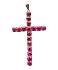 Large Vintage Cross Pink Pendant Religion Christianity Catholic Jesus Christ Jewellery for Women Accessories Decoration Décor Women’s