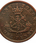 1857 1 Penny Bank of Upper Canada Token