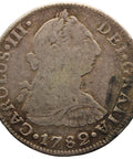 1782 FF 2 Reales Spain Mexico Carlos III Coin Silver