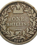 1878 Shilling Victoria Great Britain Silver Coin