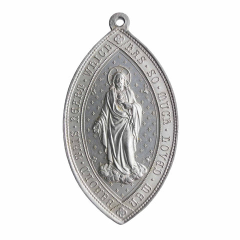 Large Medal Jesus Christ Religion Pendant Vintage Medallion Jewellery Christianity Catholic Necklace