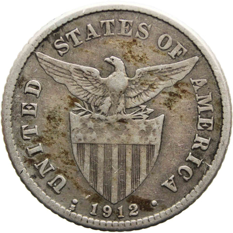1912 S 20 Centavos Philippines Coin Silver U.S. Administration