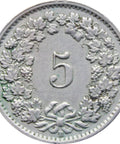 1955 Switzerland 5 Rappen Coin