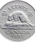 1993 5 Cents Canada Elizabeth II Coin