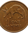 1972 1 Ngwee Zambia Coin President Kenneth Kaunda