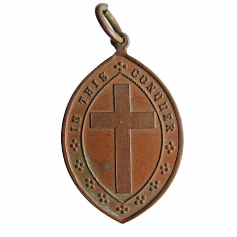 1875 Guild Of St Helena Religion Cross Antique British Military Charity Bronze Medal
