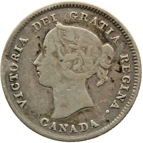 1899 5 Cents Canada Victoria Silver Coin