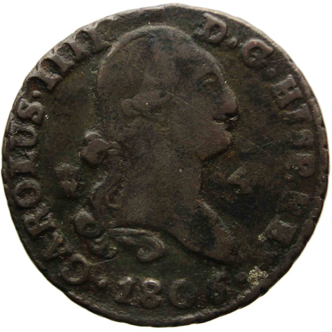 1806 4 Maravedis Carlos IV Coin Spain