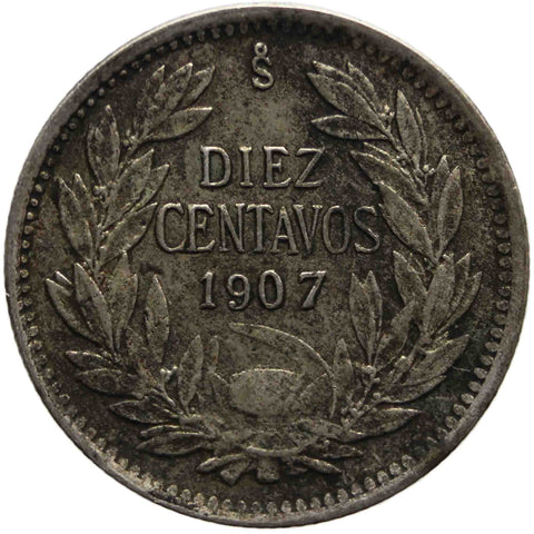1907 Chile 10 Centavos Coin