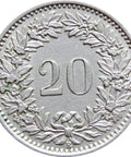1961 20 Rappen Switzerland Coin