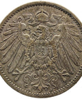 1896 A One Mark Germany Wilhelm II Coin Silver (type 2 - small shield) Berlin Mint