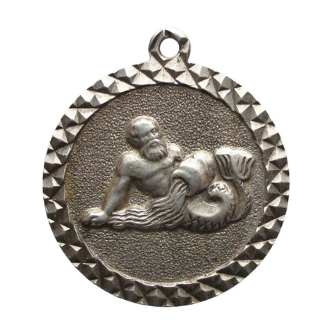 Zodiac Signs Aquarius Vintage Silver Pendant Jewellery Necklace Accessories