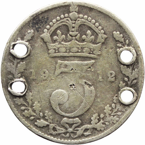 1912 3 Pence George V Silver Coin United Kingdom Maundy