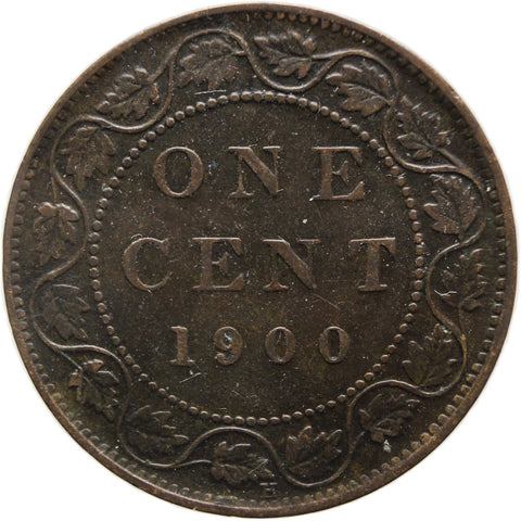 1900 H One Cent Canada Queen Victoria Coin Bronze