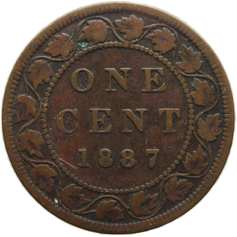1887 One Cent Canada Queen Victoria Bronze Coin