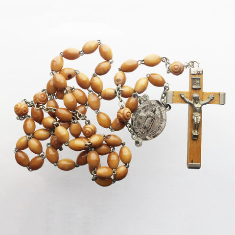 Vintage Rosary Prayer Beads Christianity Jesus Christ Virgin Mary Religious