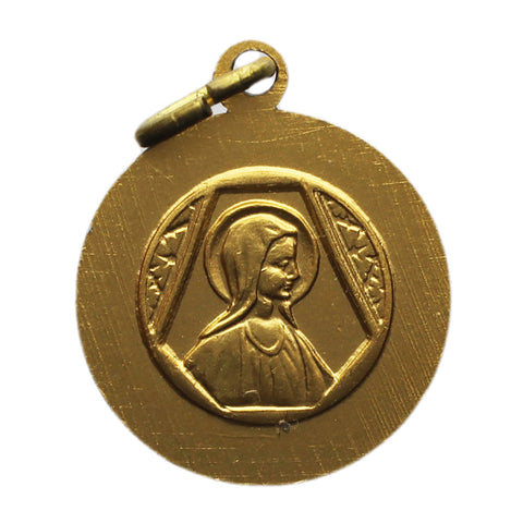 Religious Vintage Medallion Pendant Christianity Our Mary