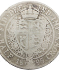 1895 Half Crown CoinGreat Britain Victoria Silver