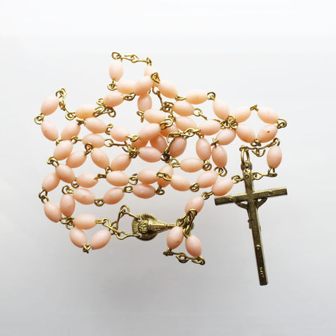 Vintage Beads Prayer Rosary Christianity Beads Jesus Christ Virgin Mary Religious Jewellery Crucifix