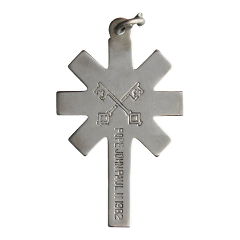 1982 Vintage Cross Pendant Vatican Pope John Paul II Sterling Silver Christian Jewellery Christianity Religion Accessories Catholic Church