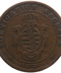 1862 B 5 Pfennige Coin Kingdom of Saxony Johann I Germany States