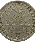 1904 5 Centimes Haiti Coin Pierre Nord-Alexis