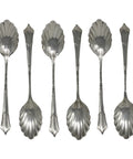 1903 Antique Edwardian Era Sterling Silver Set Six Tea Spoons original Case Silversmith William Hutton & Sons Ltd London Hallmarks