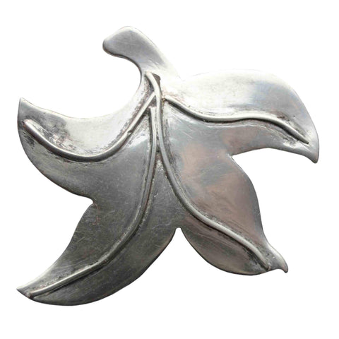 1980’s Vintage Solid Silver Brooch Leaf Jewellery for Women Decoration