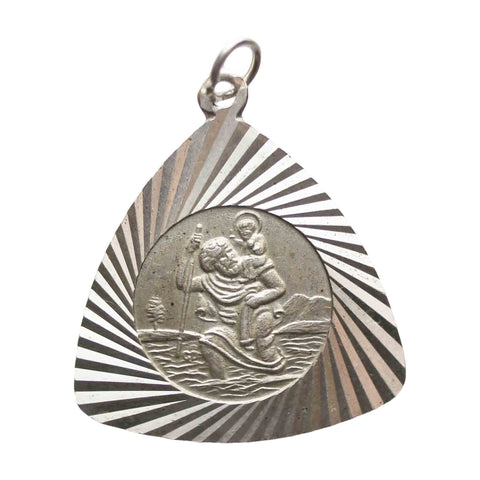 Pendant St Christopher Jewellery Silver 925 Vintage Christianity Religion Accessories Catholic Christian Church