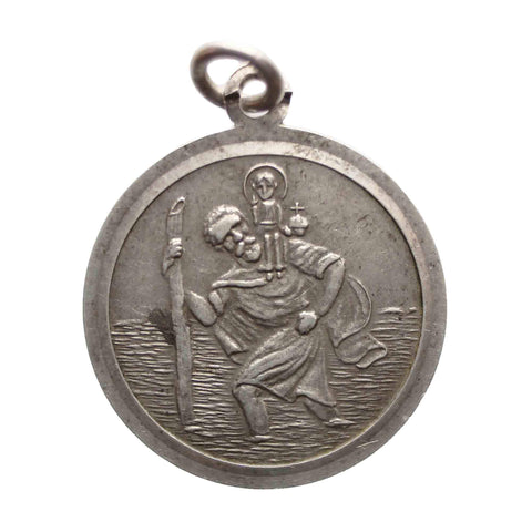 St Christopher Jewellery Pendant Sterling Silver Christian Vintage Christianity Religion Accessories Catholic Church
