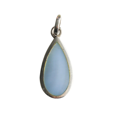 Drop Shape Blue Pendant Vintage Sterling Silver Accessories Jewellery for Women