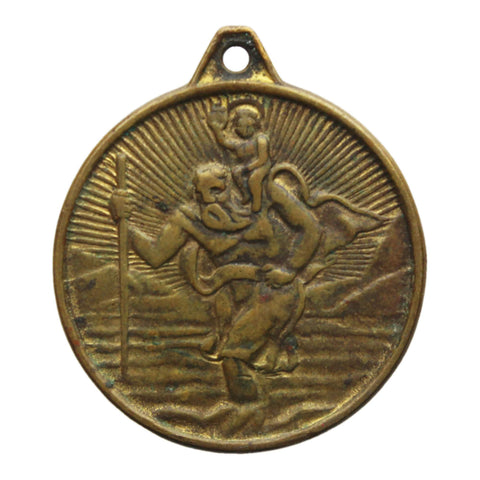 St Cristopher Vintage Medallion Pendant Christianity Religious Accessories