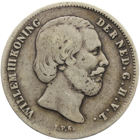 1858 Half Gulden Netherlands Silver Coin William III