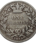 1859 Shilling Victoria Queen Great Britain Silver British Coin Young Head 1st portrait